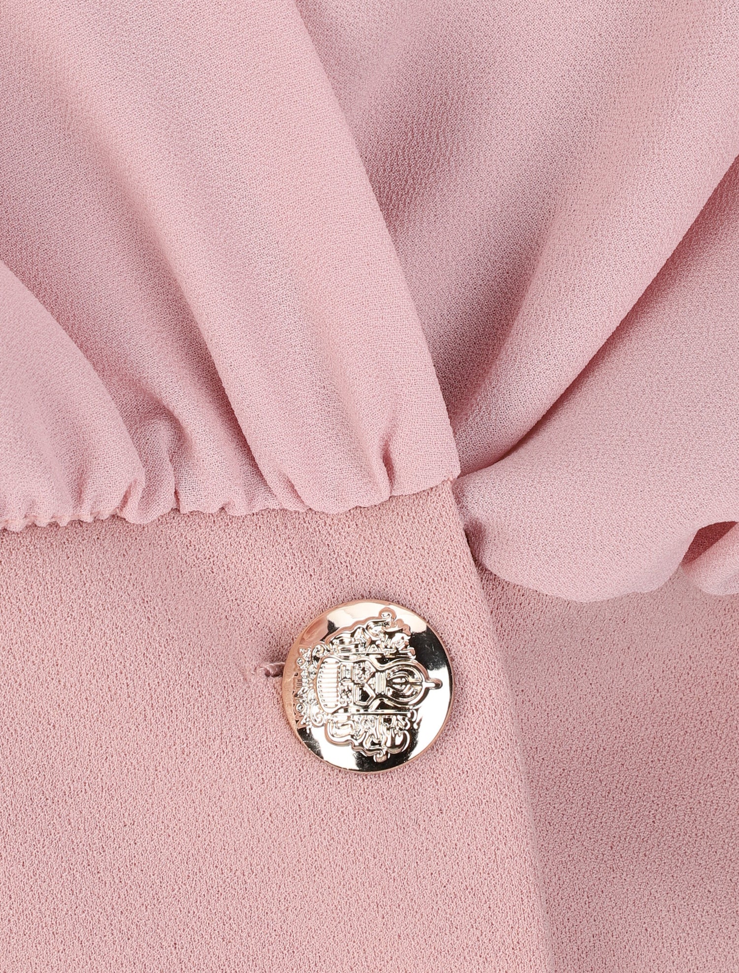 Blouse cache-coeur à boutons stylisés - Rose - 3