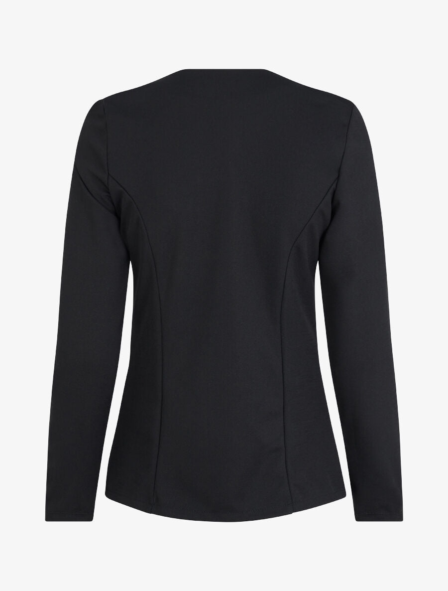 Veste à col biseauté et poches zippées - Noir - 2