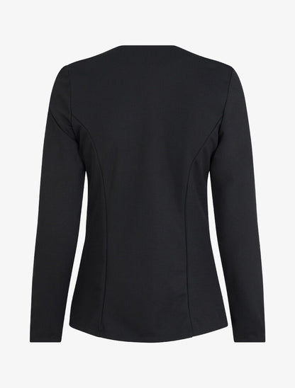 Veste à col biseauté et poches zippées - Noir - 2
