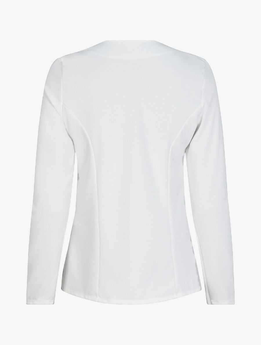 Veste à col biseauté et poches zippées - Blanc - 2