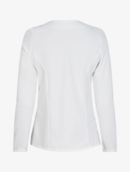 Veste à col biseauté et poches zippées - Blanc - 2