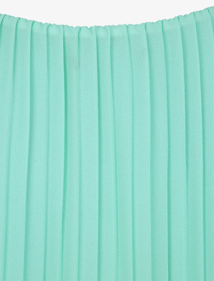 Top droit plissé à épaules volantées - Vert d&