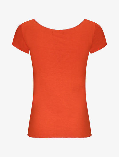 T-shirt stretch à bords irisés - Orange - 2