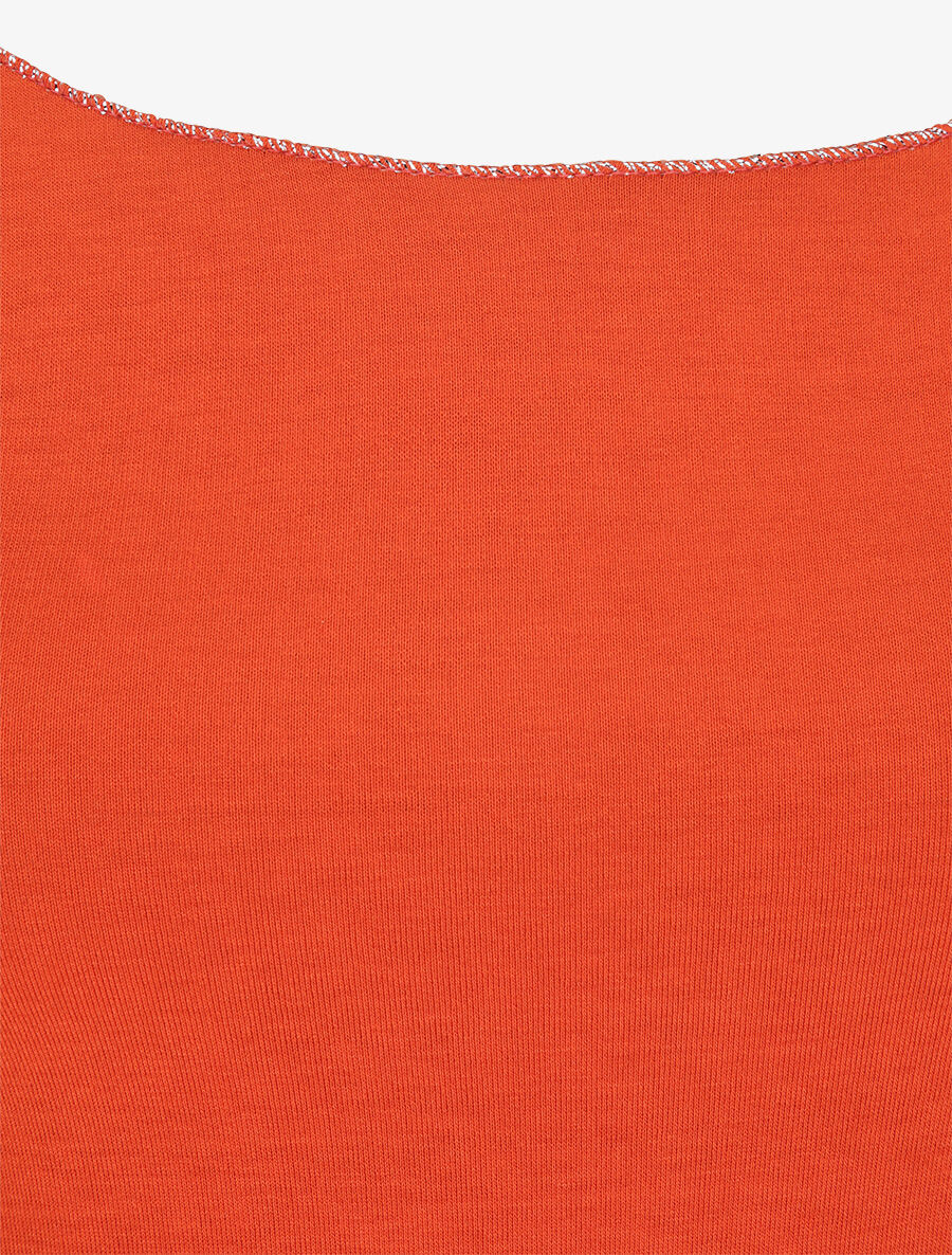 T-shirt stretch à bords irisés - Orange - 3
