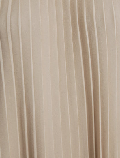 Top droit plissé à épaules volantées - Beige - 3