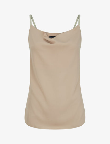 Caraco en voile à col bénitier - Beige - 1