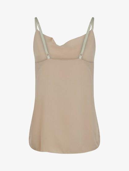 Caraco en voile à col bénitier - Beige - 2