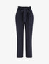 Pantalon fluide paper bag coupe droite - Marine - 1
