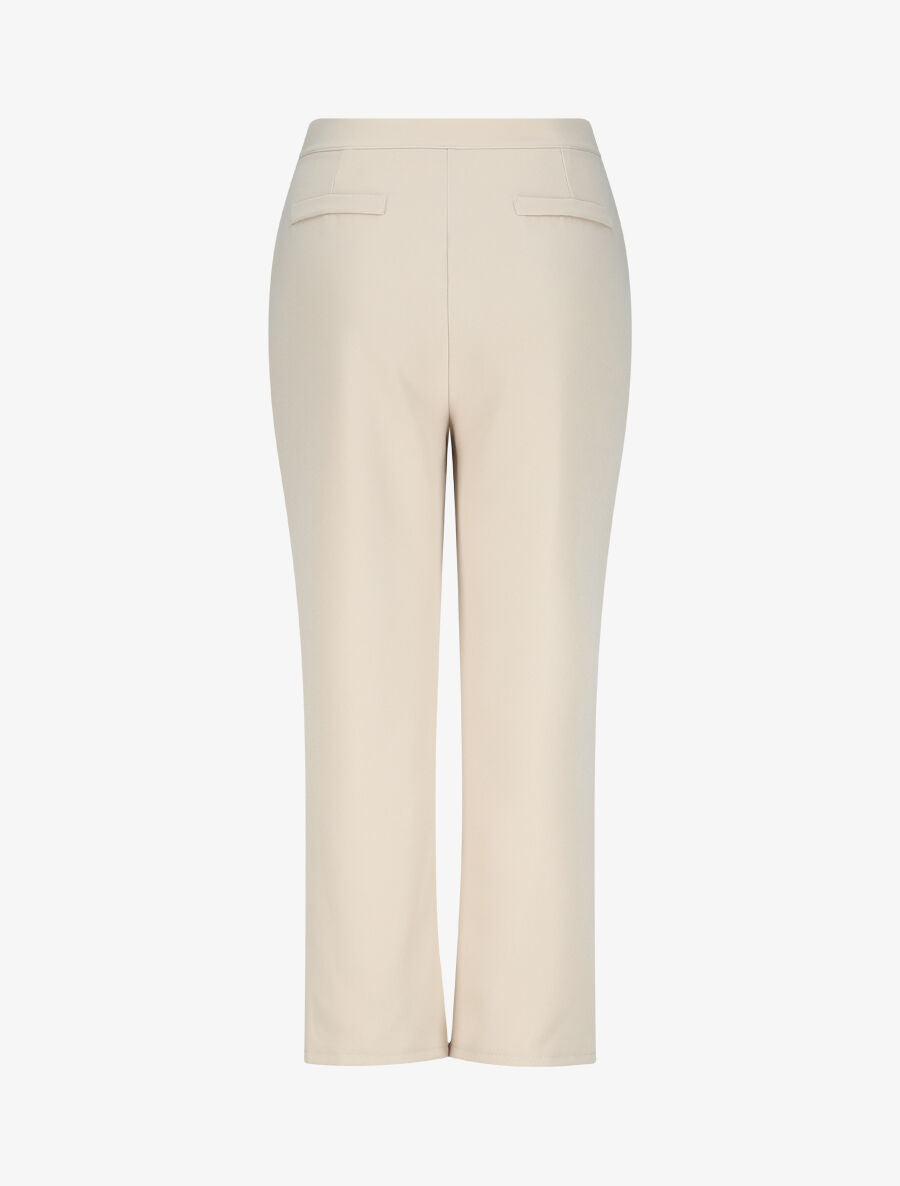Pantalon fendu coupe droite - Beige - 2