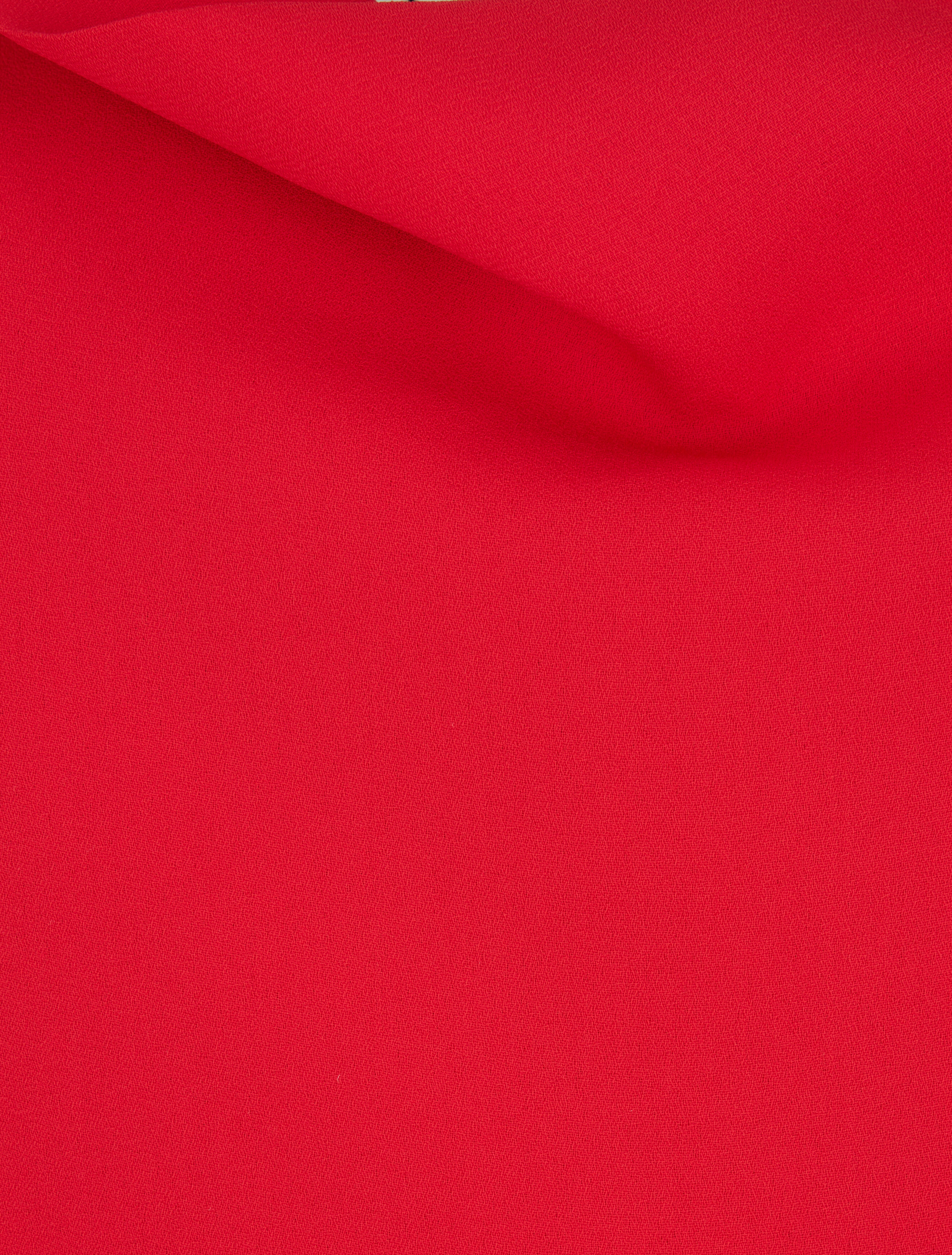 Caraco en voile à col bénitier - Rouge - 3