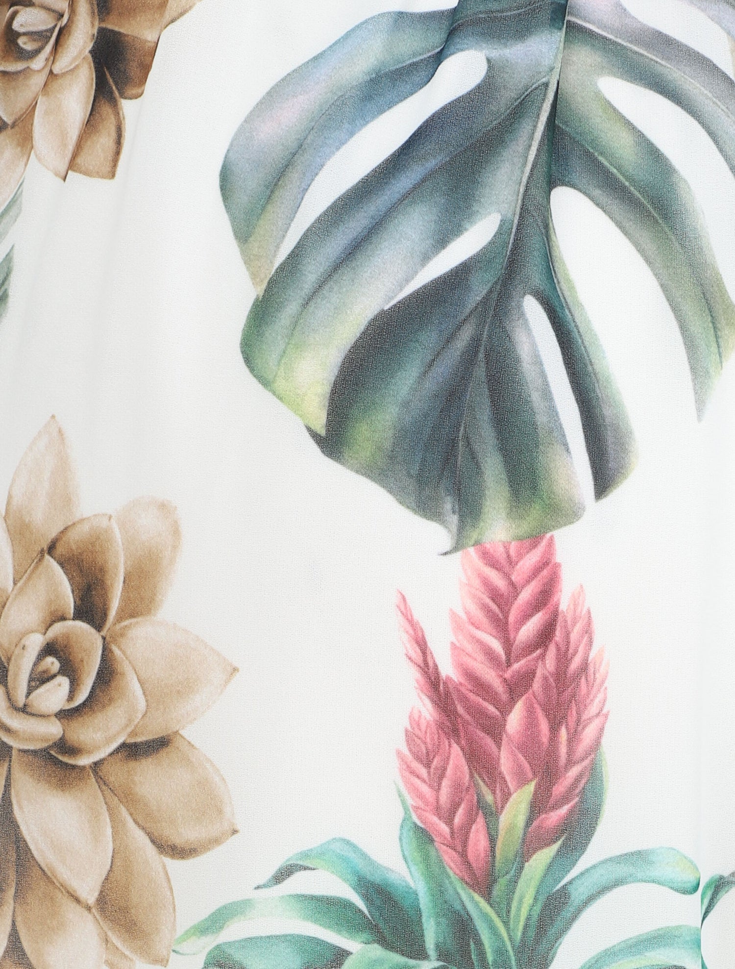 Jupe longue en voile imprimé fleurs tropicales - Blanc - 3