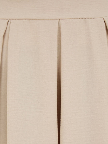 Jupe longue unie évasée - Beige - 3
