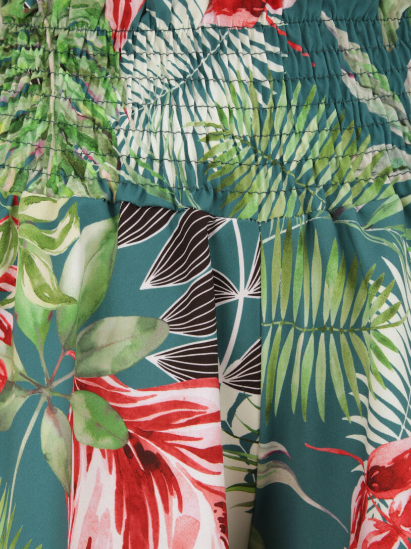 Short fluide évasé à imprimé tropical - Bleu canard - 3