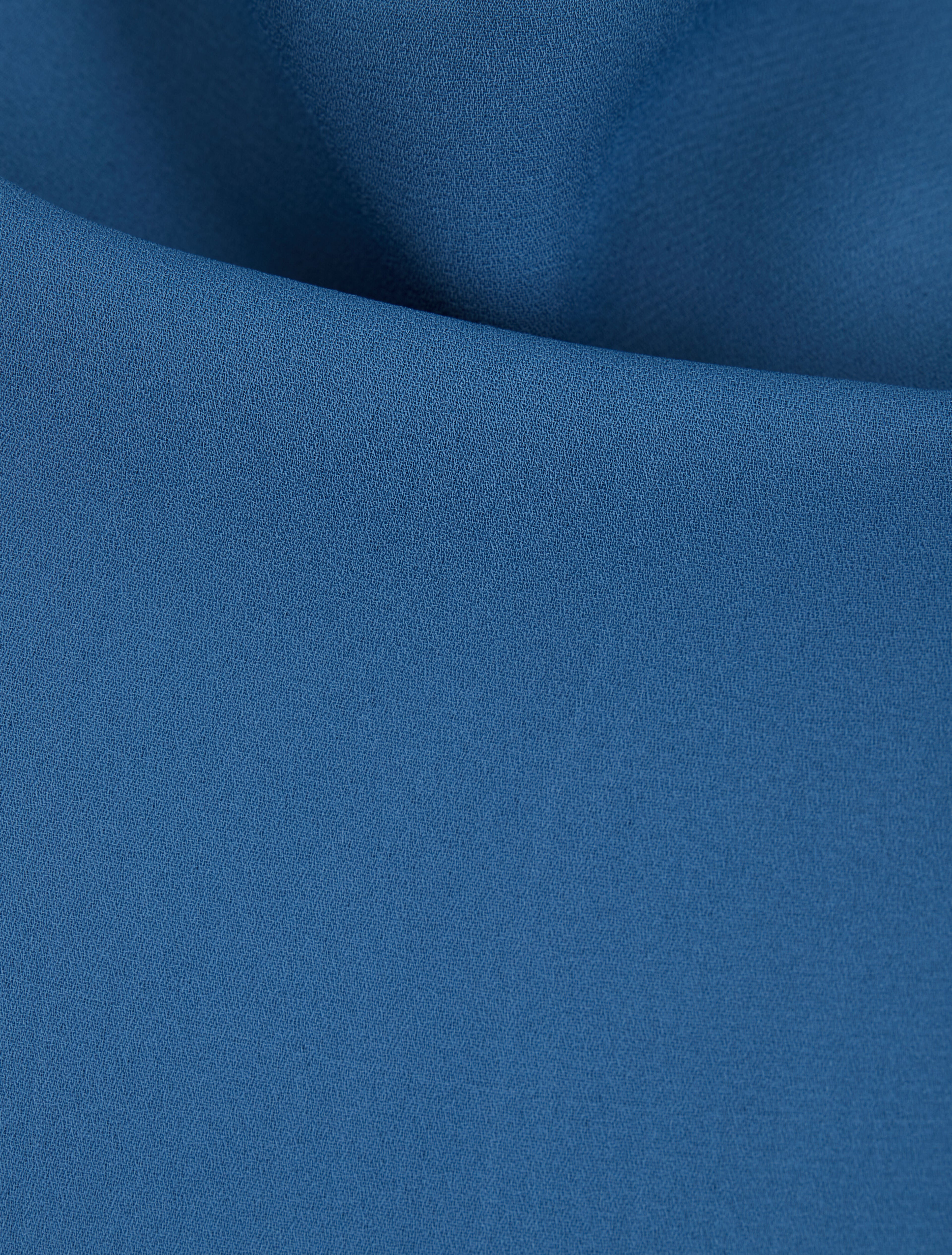 Caraco en voile à col bénitier - Bleu charrette - 3