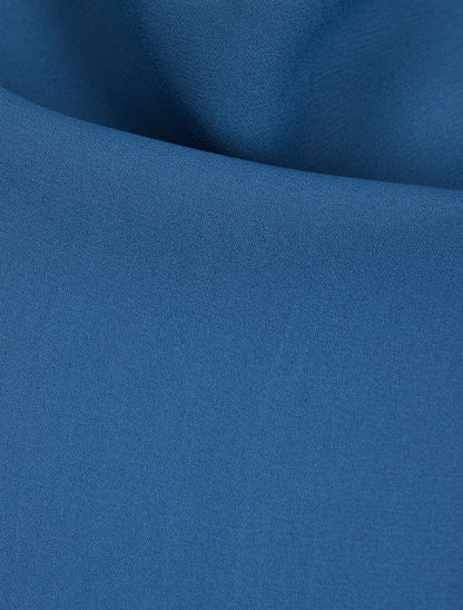 Caraco en voile à col bénitier - Bleu charrette - 3