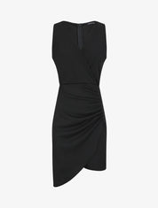 Robe drapée sans manches - Noir - 1