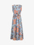Robe longue évasée imprimé cachemire stylisé - Bleu ciel - 1