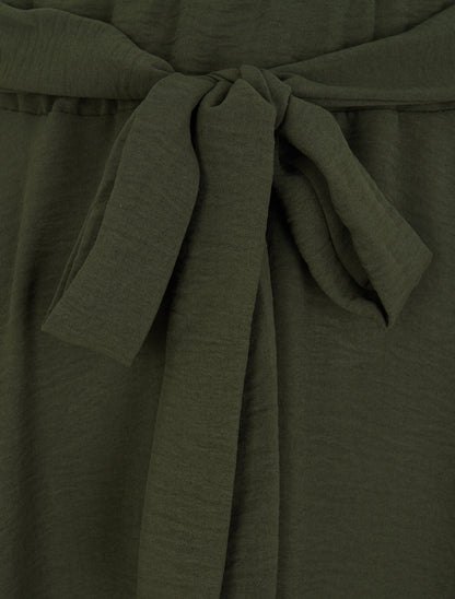 Jupe longue à bords asymétriques - Kaki - 4