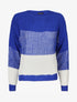 Pull en grosse maille bicolore - Bleu roi - 5