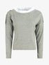 Pull droit à col volanté - Vert olive - 1