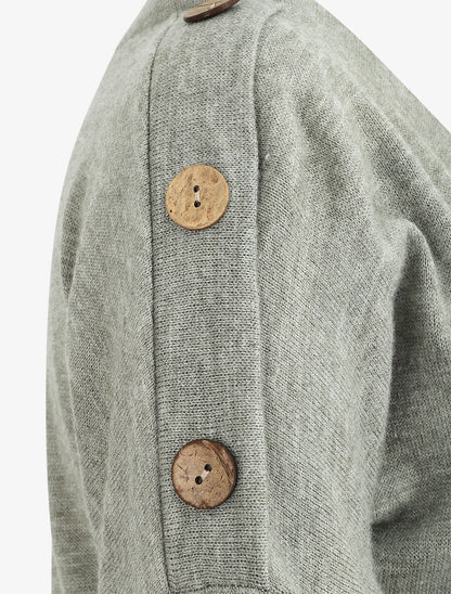 Pull droit à col volanté - Vert olive - 3