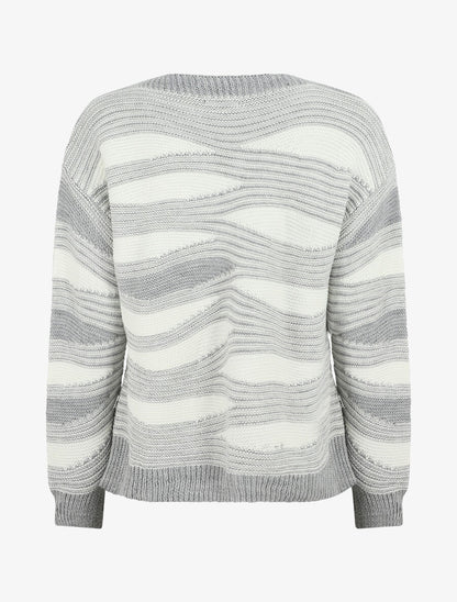 Pull coupe droite imprimé graphique - Gris - 2