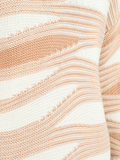 Pull coupe droite imprimé graphique - Rose - 3