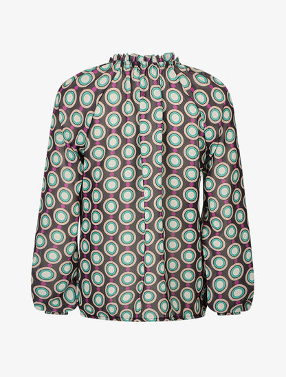 Blouse vaporeuse à imprimé vintage - Noir - 2