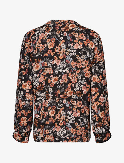 Blouse fluide imprimé floral - Noir - 2