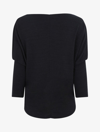 Pull loose col bénitier - Noir - 2