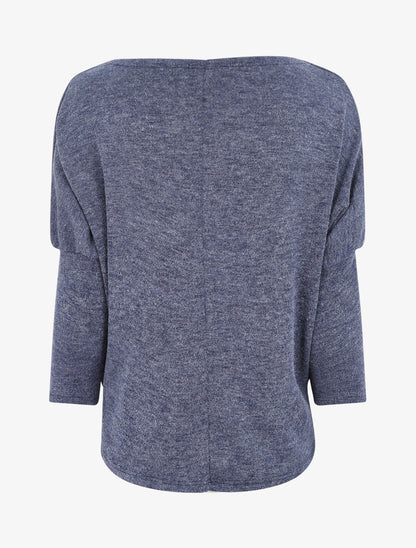 Pull loose col bénitier - Bleu - 2