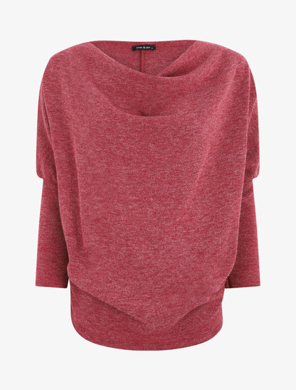Pull loose col bénitier - Bordeaux - 1