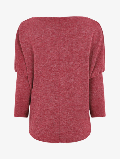 Pull loose col bénitier - Bordeaux - 2