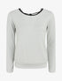 Pull droit à dos en dentelle - Gris clair - 1