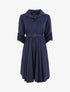 Robe chemise coupe patineuse - Marine - 5