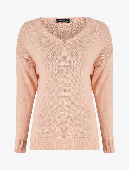 Pull droit dos stylisé - Rose - 4