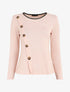 Pull fin à boutons décoratifs - Rose pâle - 4