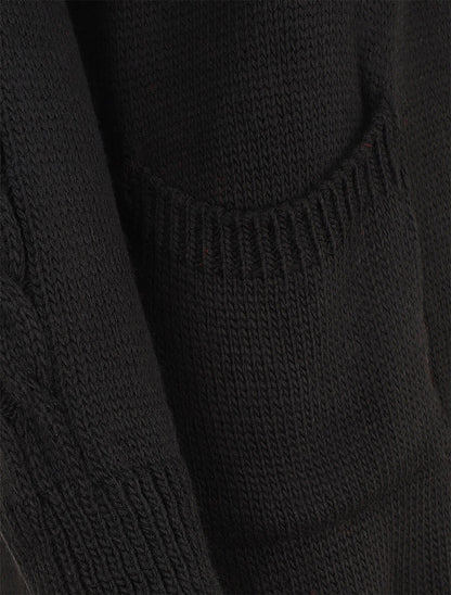 Gilet mi-long à poches plaquées - Noir - 3