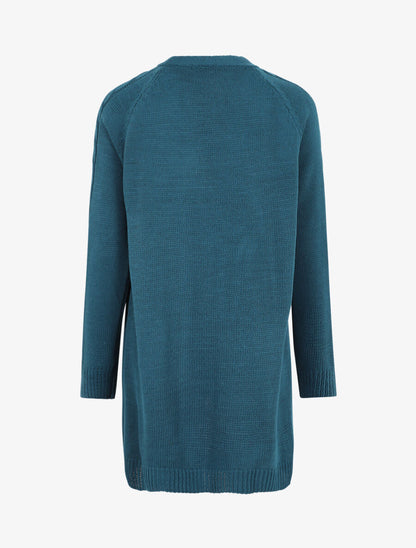 Gilet mi-long à poches plaquées - Bleu canard - 2
