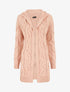 Gilet mi-long à capuche - Rose poudré - 4
