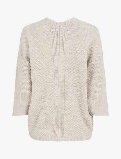 Gilet mi-long ouvert uni - Beige - 2