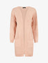 Gilet long ouvert à manches chauve-souris - Rose - 1