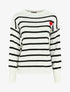 Pull rayé à coeur - Blanc - 5