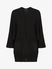 Gilet mi-long ample - Noir - 4