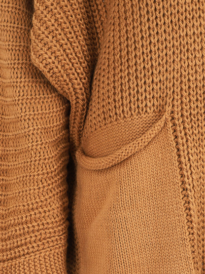 Gilet mi-long ample - Camel - 3