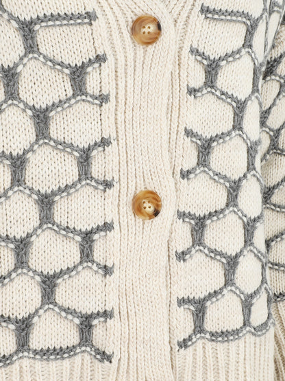 Cardigan à imprimé fantaisie - Gris - 3