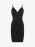 Robe portefeuille courte à bretelles - Noir - 4