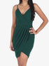 Robe portefeuille courte à bretelles - Vert sapin - 1