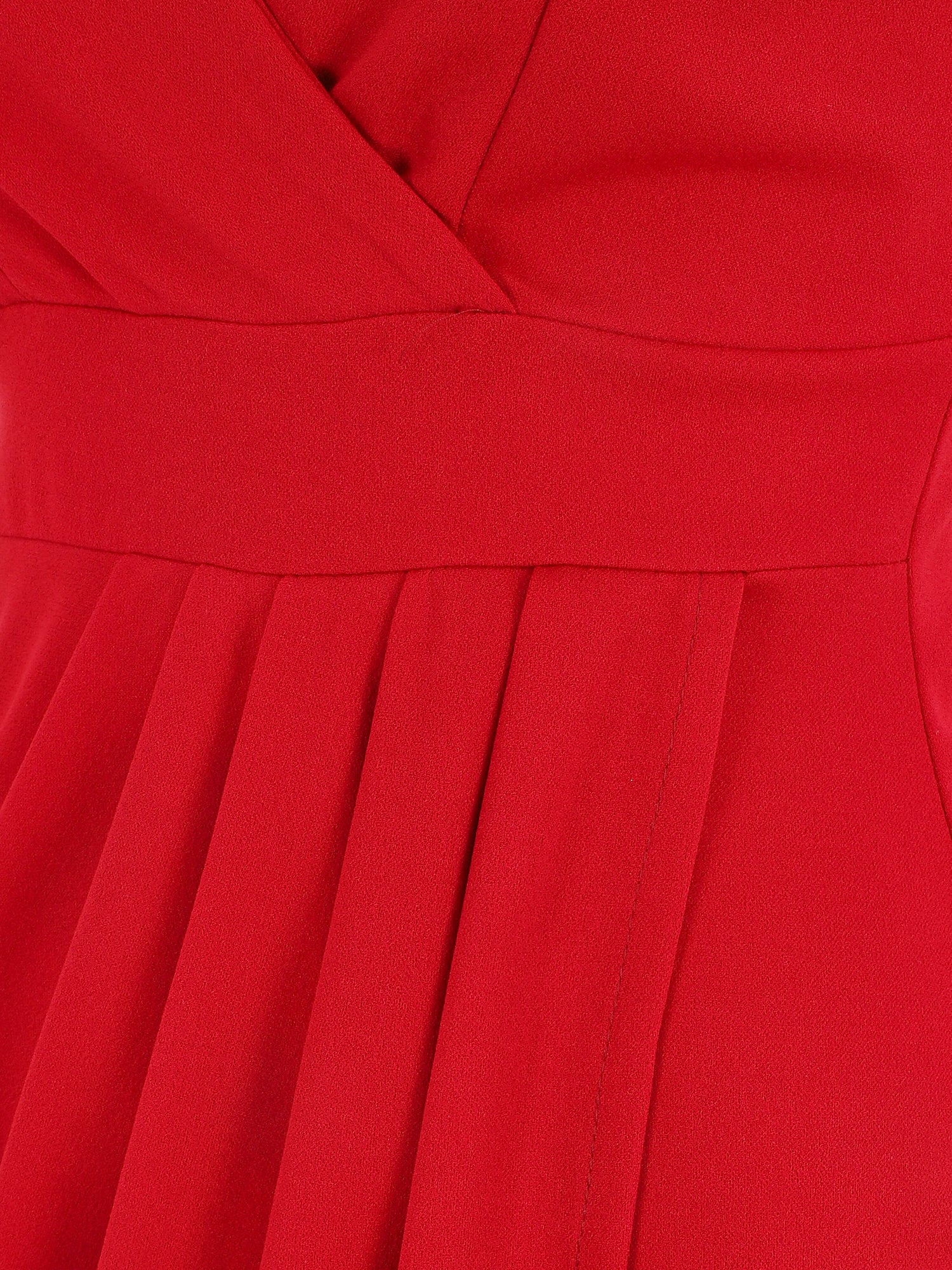 Robe portefeuille courte à bretelles - Framboise - 4