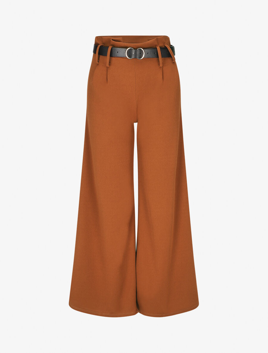 Pantalon fluide coupe ample - Camel - 1